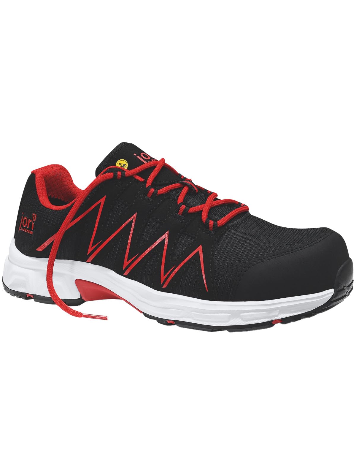 ELTEN jo_Speedy Black-red Low ESD S3S | Sicherheitsschuhe für Damen & Herren, Kunststoffkappe, leicht, atmungsaktiv