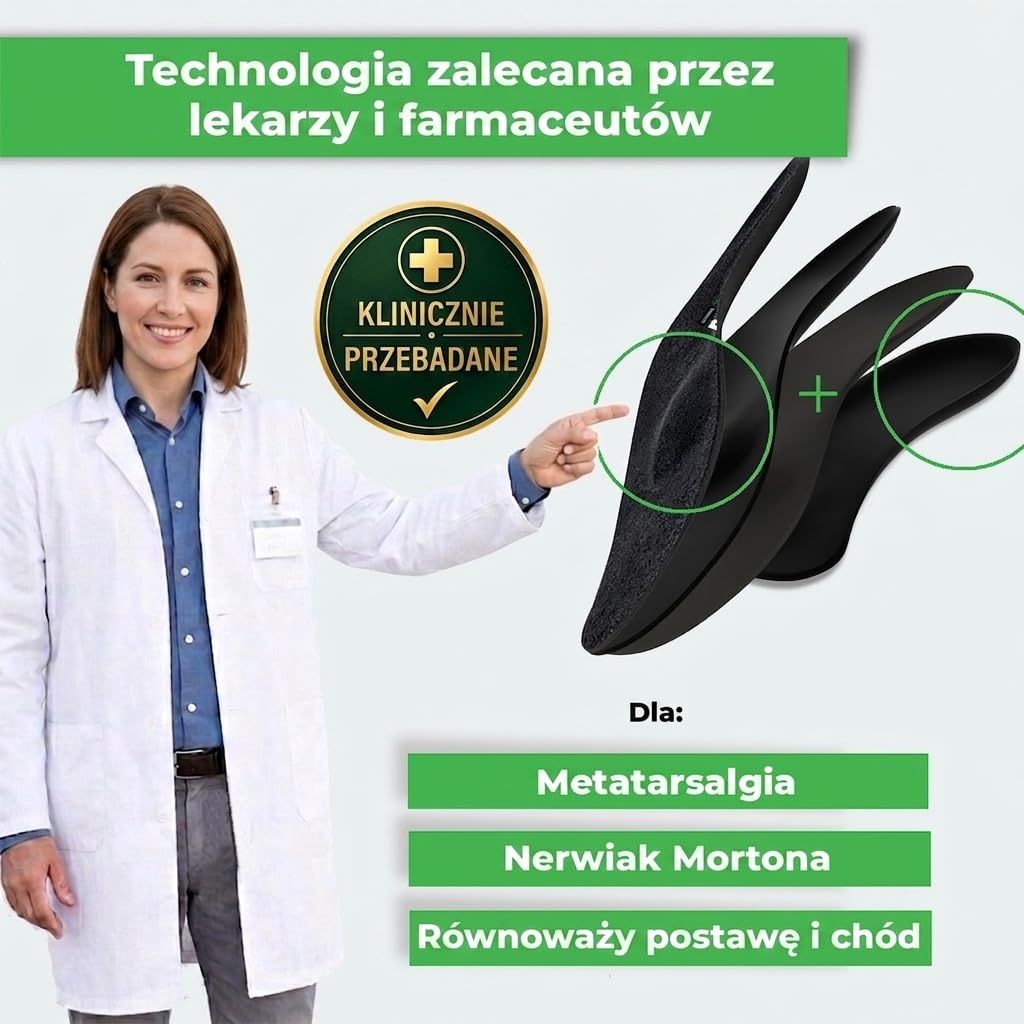 SMOU Wkładki Metatarsalne Premium z Podparciem Łuku i Stabilizacją
