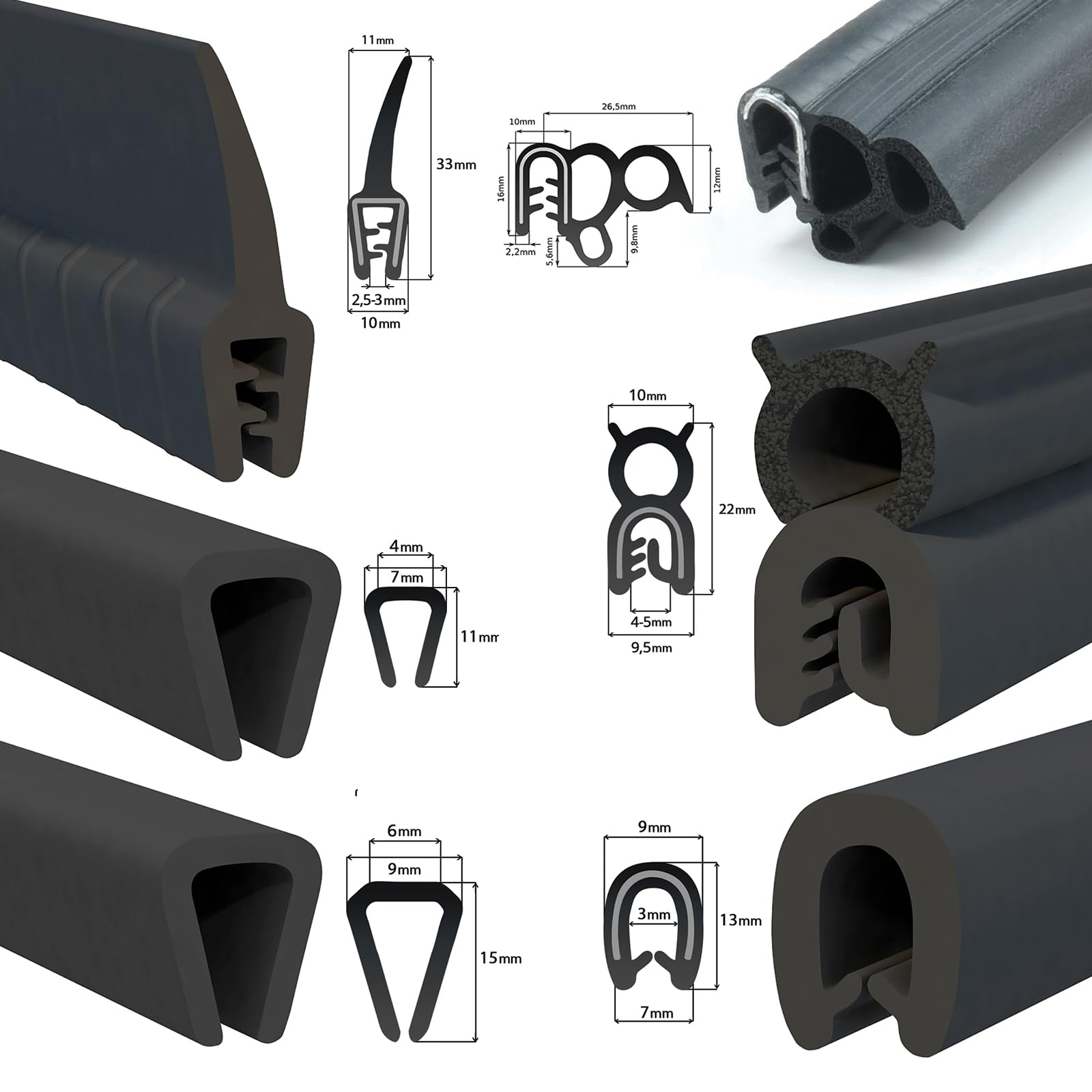 T-profielen - Rubberprofielen - Damen Rubber T-profielen - Rubberprofielen - Damen Rubber