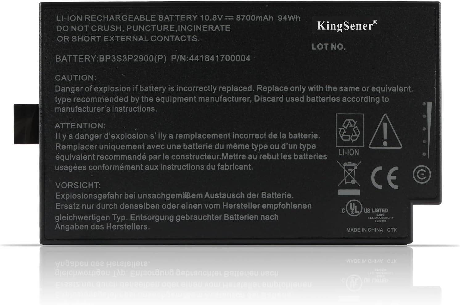 94WH BP3S3P2900 Laptop Battery for Getac B300 B300X BP3S3P2900(P) 441814400099 BP3S3P2900P 4418144000490 3ICR19/66-3 BP3S3P2600(S) 10.8V