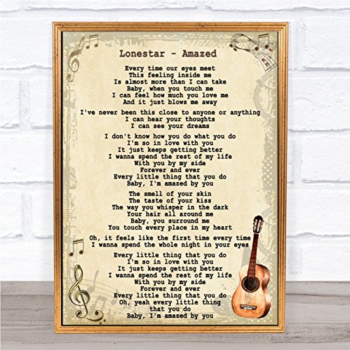 Amazed Song Lyric Vintage Quote Print