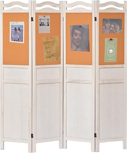Divisor de madera de 4 paneles, divisores de pared de 5.6 pies de alto para separación de habitaciones, separadores de habitaciones plegables,