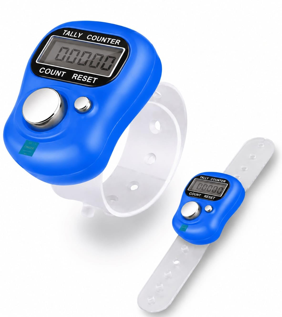 Pack of 2 Digital Finger Tally Counter | Electronic Hand Click Counter with LCD Display & Reset Button | Adjustable Finger Ring Counter for Prayer, Tasbeeh, Knitting, Golf, Sports (Blue)-image-22