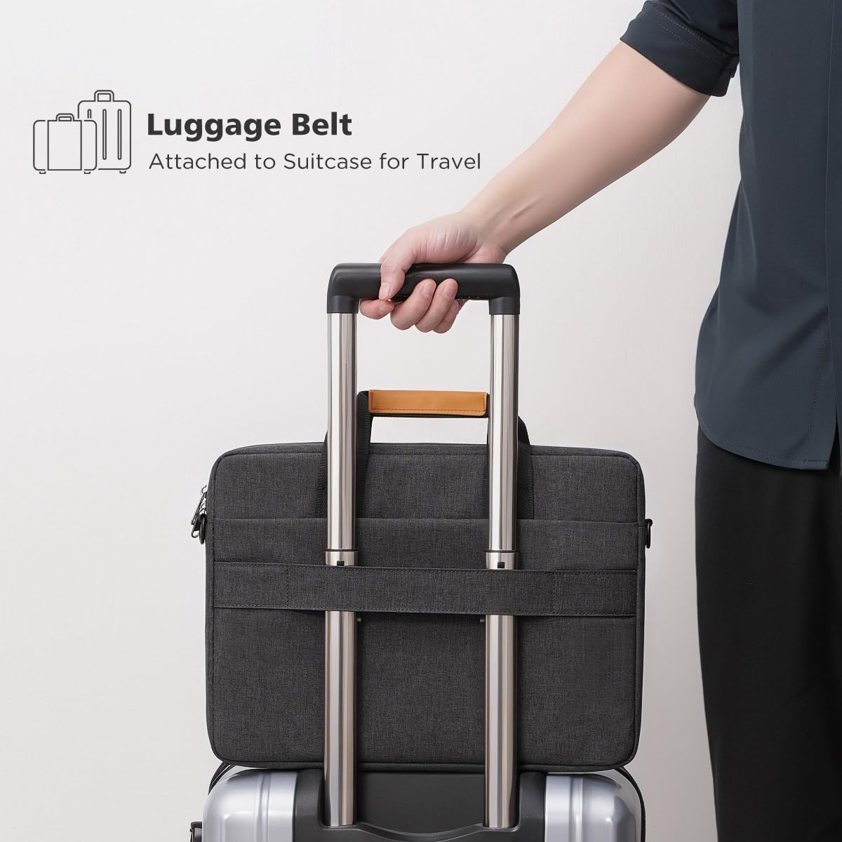 NIDOO Borsa a tracolla per computer portatile 13 14 15.6 17.3 pollici borsa messenger valigetta
