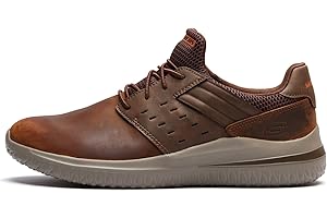 Skechers Garza Gervin Men's Delson 3.0 Ezra Leather Bungee Lace Slip on Casual Shoes