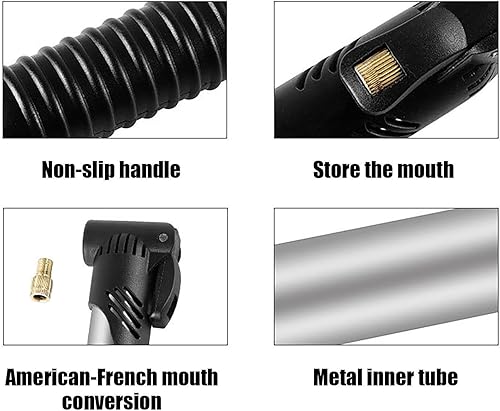 Miniatura 6 de Mini bomba de bicicleta, bomba de aire portátil para bicicleta pequeña, inflador de bomba de bola de aire ligera, bomba de marco de mano duradera,