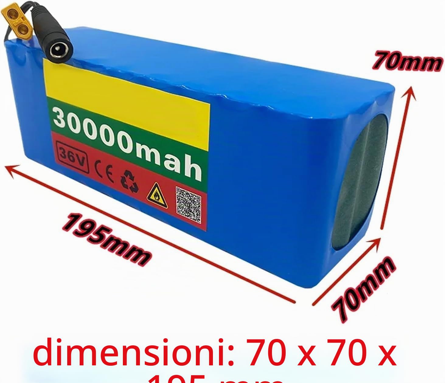 Batteria per Bicicletta elettrica 36V 30Ah Batteria al Litio per Bici elettrica 10S3P con caricabatteria Batteria al Litio Batteria per Scooter 36V per Motori da 250W~1000W T