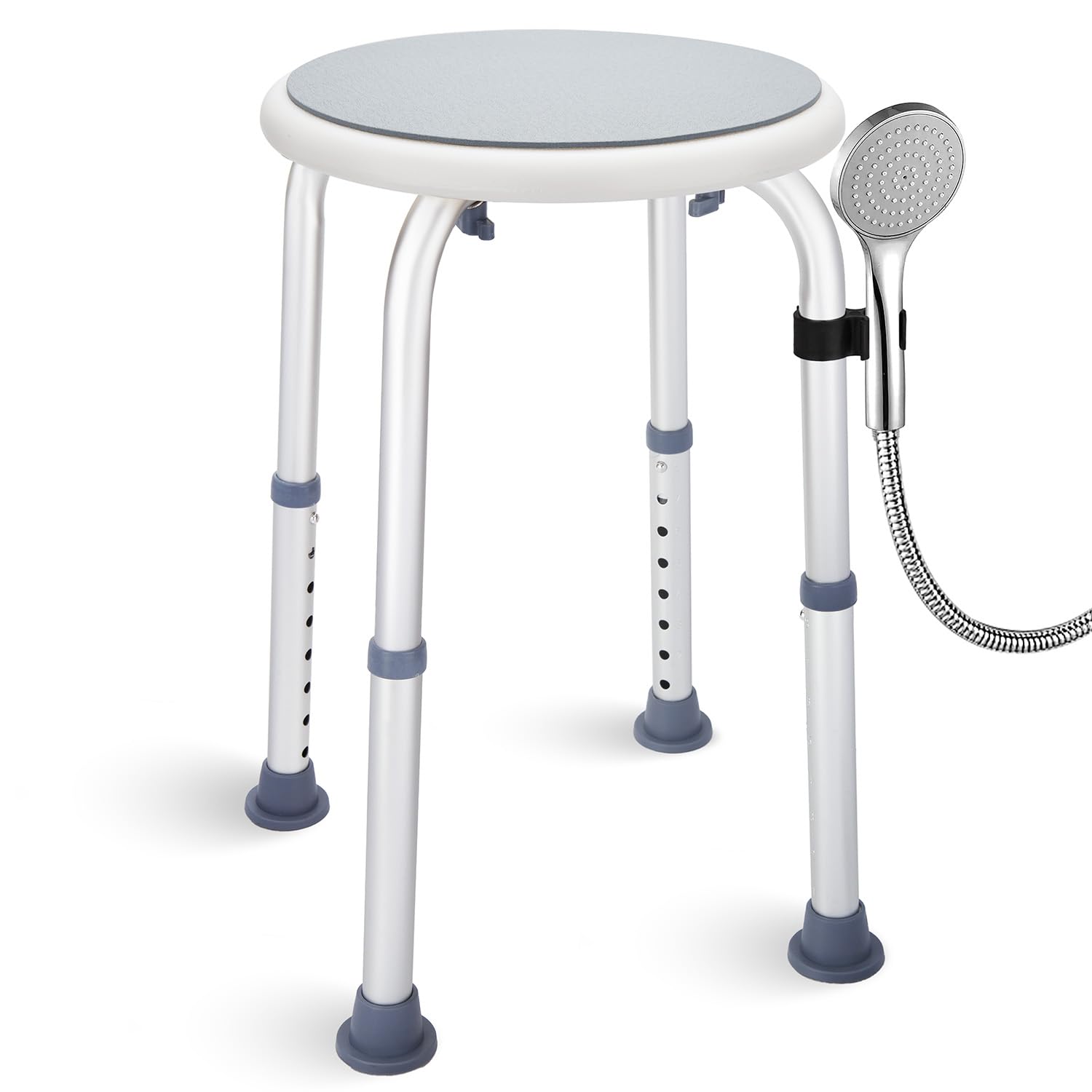 Asiento giratorio plegable y ajustable para baño, bañera, silla de ducha, taburete para ancianos y discapacitados, banco de transferencia de bañera para personas mayores para ducha interior (gris,