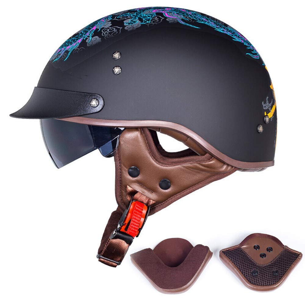 Retro moda Harley kask motocyklowy pół kask Jet kask DOT/ECE certyfikat otwarty kask Cruiser Chopper deskorolka rower lekki kask