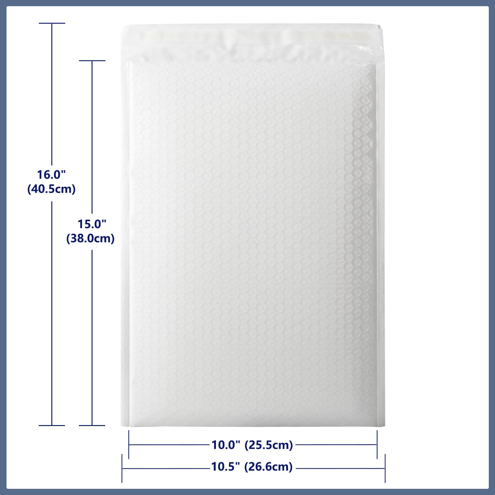 zmybcpack Luftpolster-Versandtaschen, 26,7 x 40,6 cm, gepolstert, selbstklebend, für den Versand von Kleidung, Verpackung, Weiß, 30 Stück