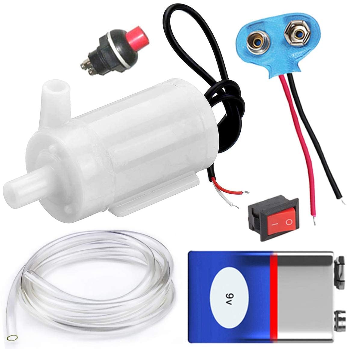 SP Electron Waterproof Mini water Project DC Pump 3-9v complete kit with Switch, 9v and pipe-image-26