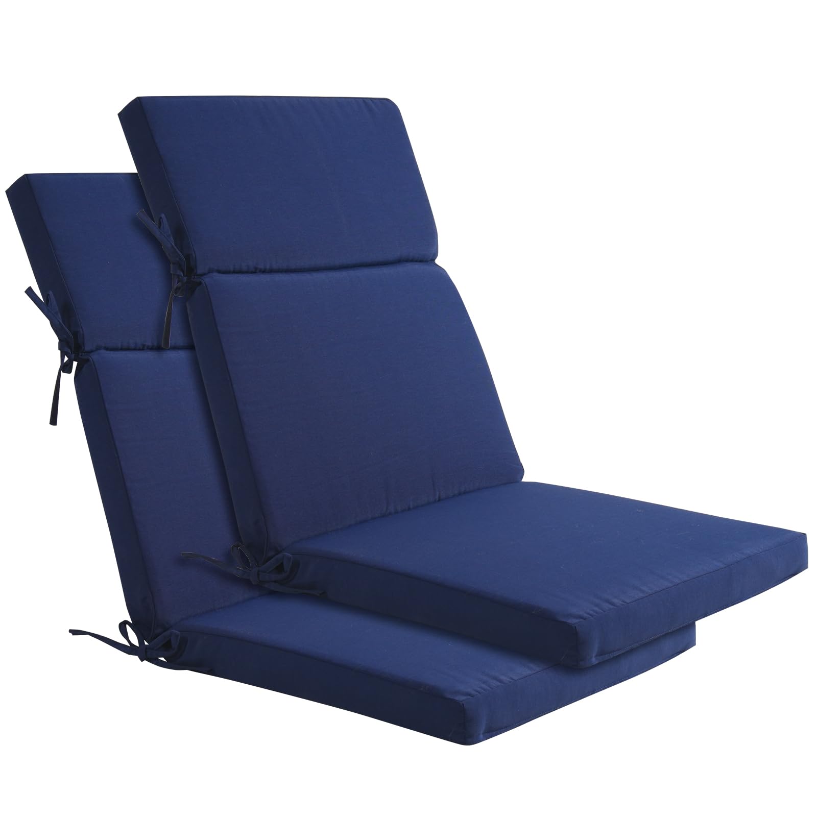 Enipate 2 Pack Outdoor High Back Chair Cushion, Weather Resistant Adirondack Rocking Chair Cushions, Foam Patio Furniture Replacement Cushion