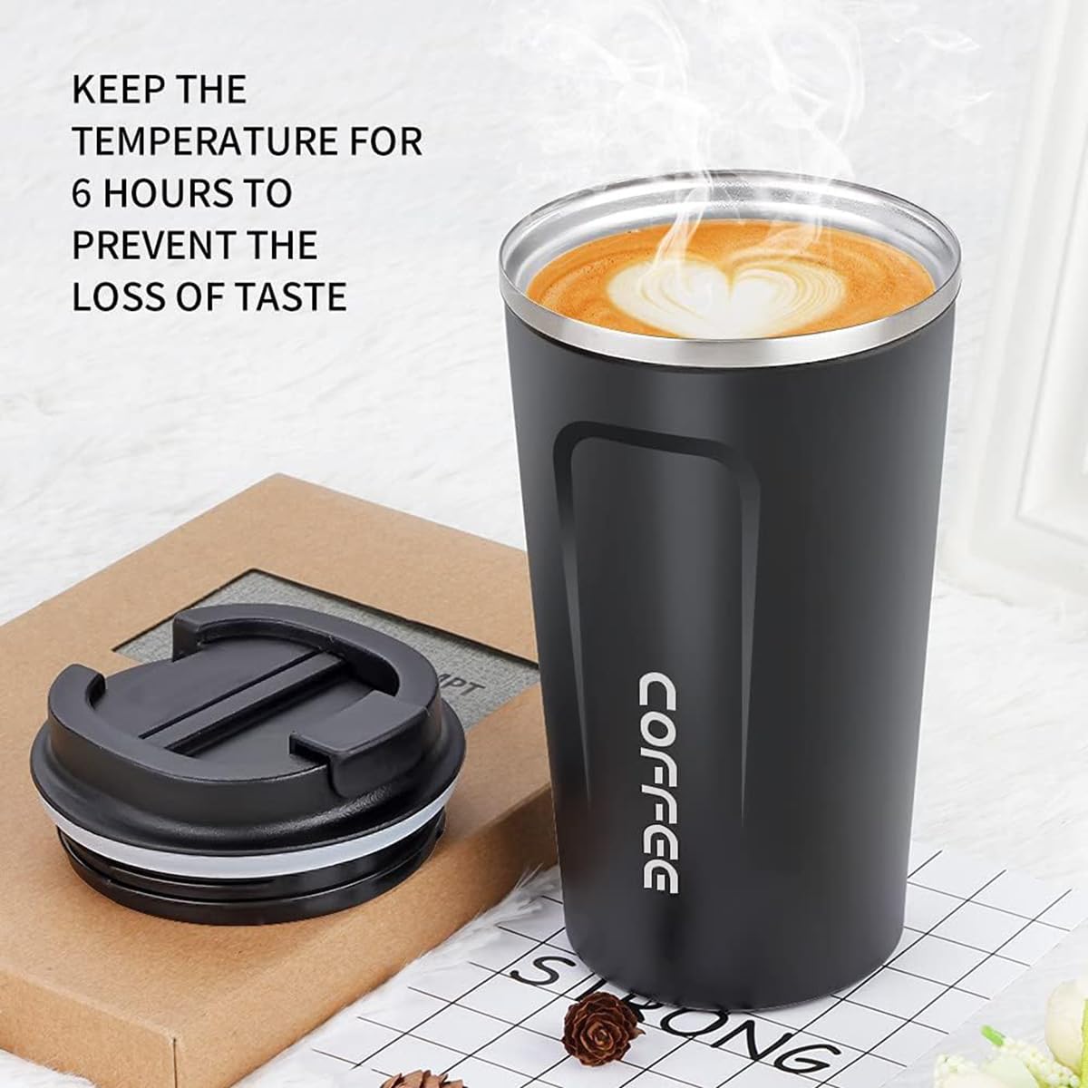 Tasse de voyage, isotherme, en acier inoxydable, 510 ml, bleu (H02 bleu)