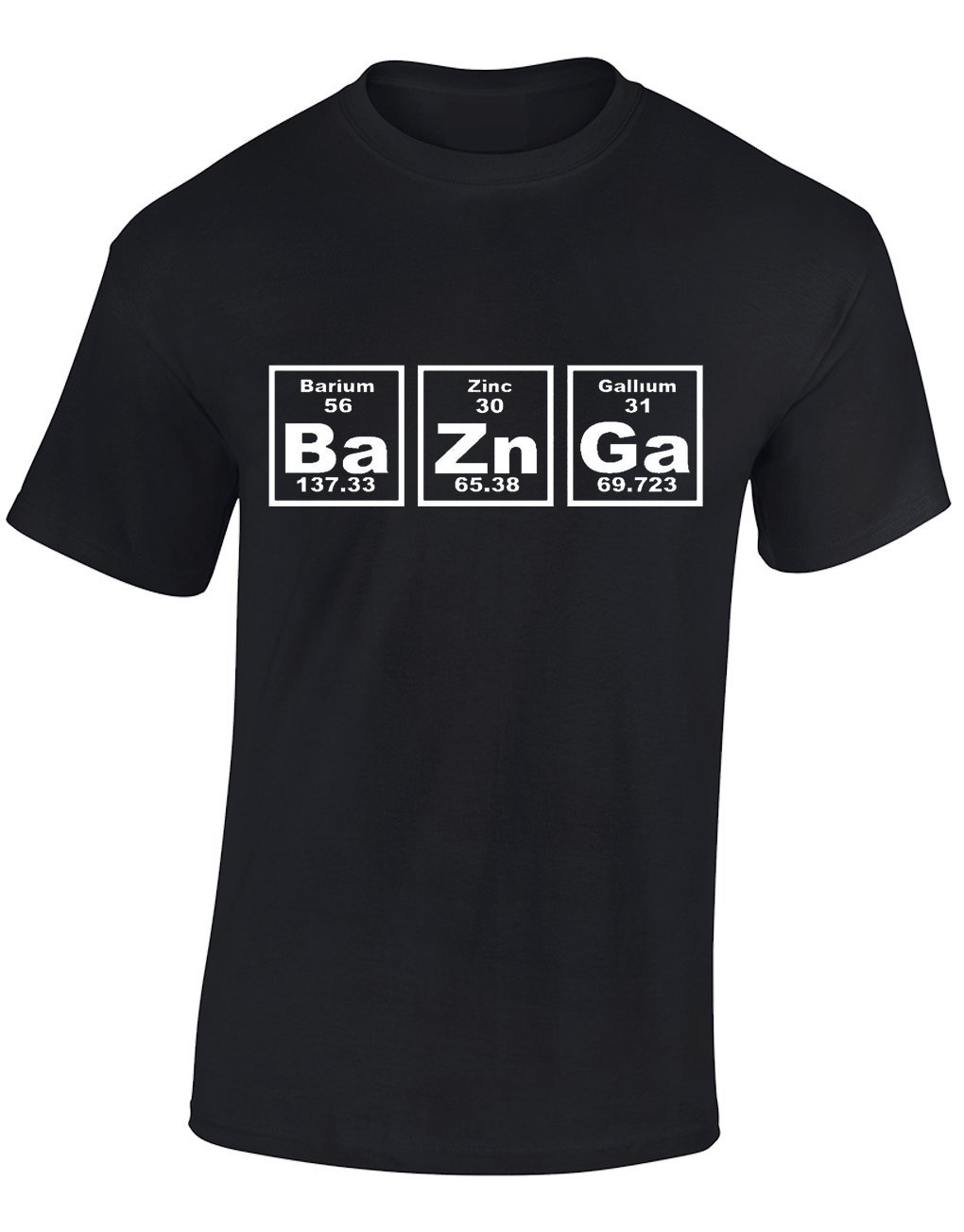 Crown Designs Men's Black Bazinga Periodic Table Comedy Tv Show Inspired For & Teenagers T-Shirts Tops - /Small