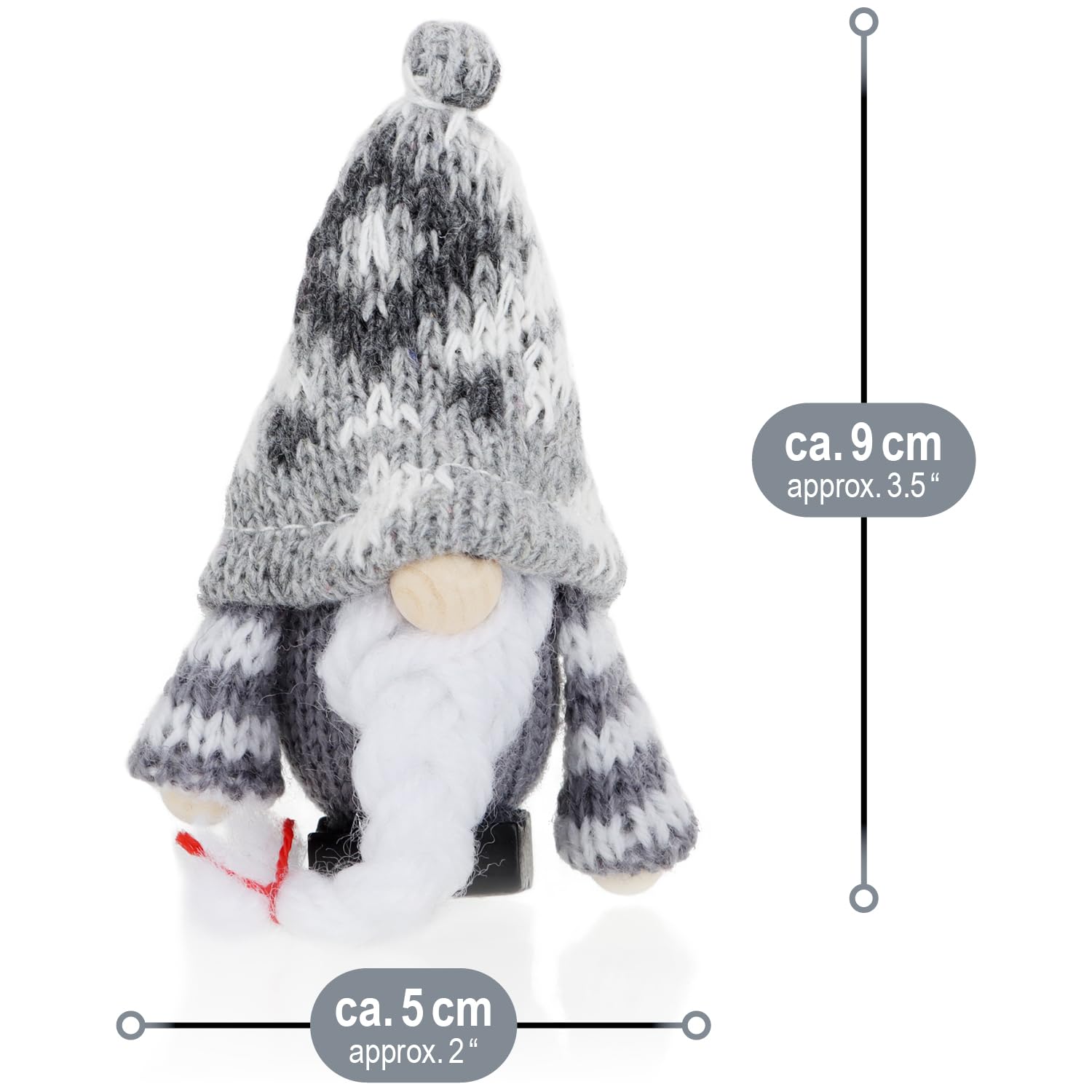 COM-FOUR Weihnachtswichtel 12er Set - Skandinavische Baum-Anhänger