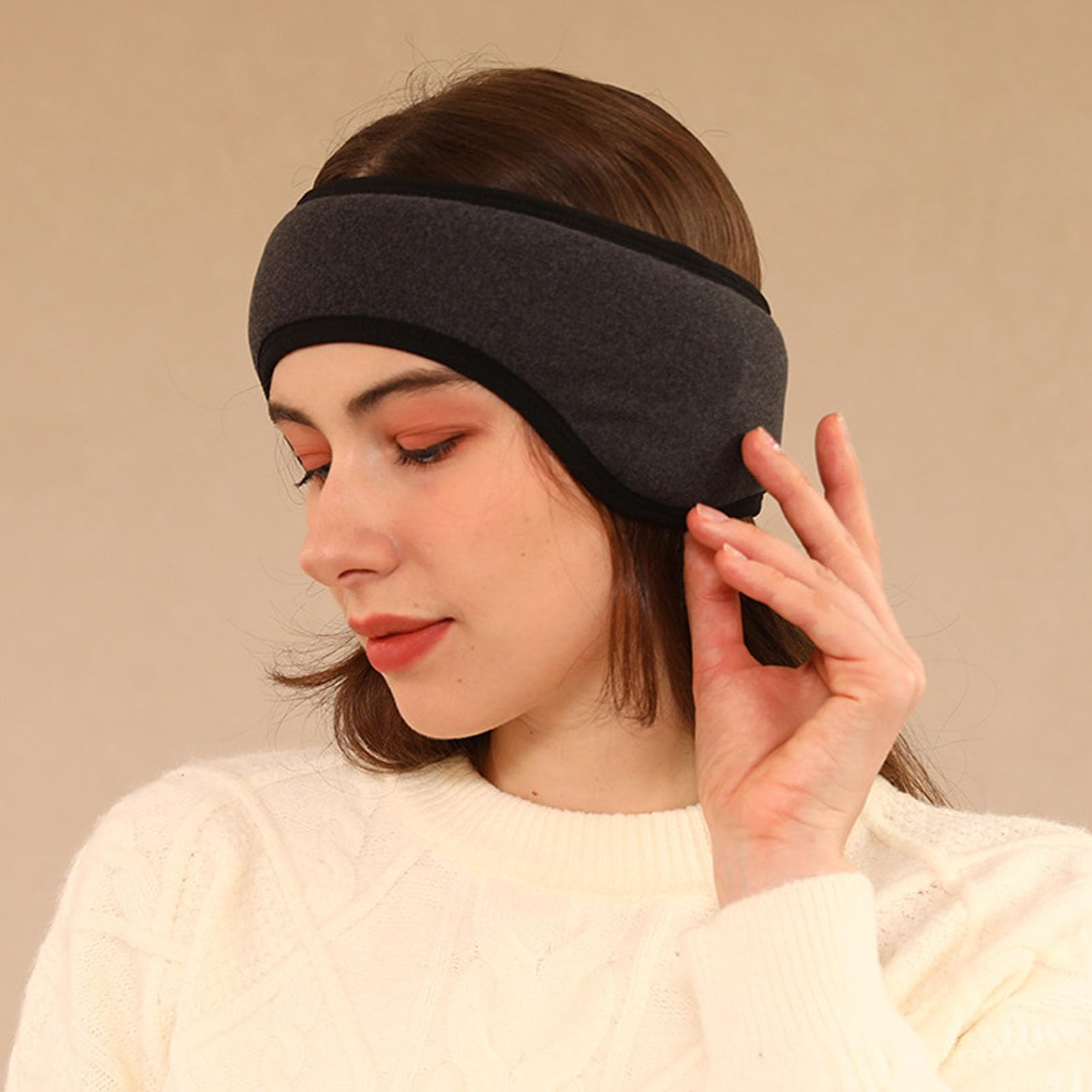 Sonew Sleep Mask for Side Sleeper Women Men, Eye Mask for Sleeping Light Blocking, Night Blindfold Flight Ear Muffs, Adjustable Sleeping Earmuffs for