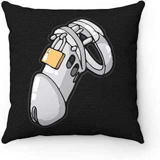 Male Chastity Throw Pillow Case Cover Only - NO Inserts - Fetish Bondage Design Gay Interest Home Decor (18x18in)