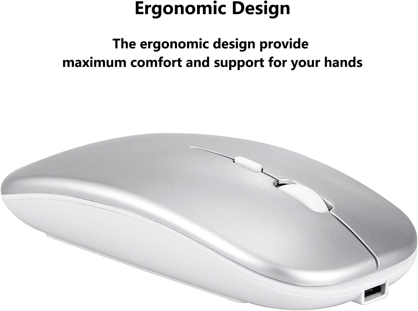 Close-up of the Xukinroy M660 mouse highlighting its ergonomic design.