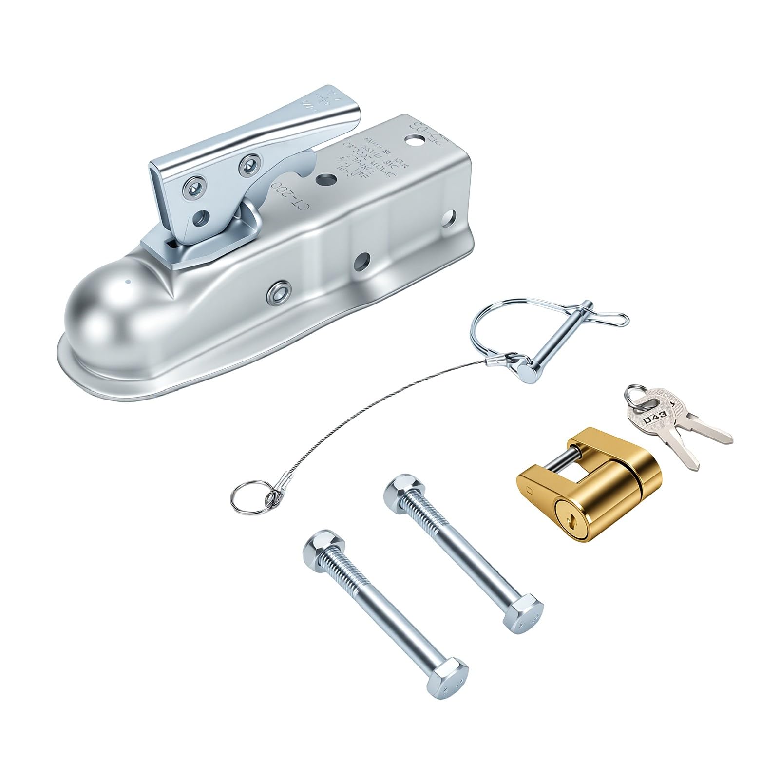 Cocoarm Attelage de Remorque, Coupleur de Flèche 907 Kg, Acier Zingué