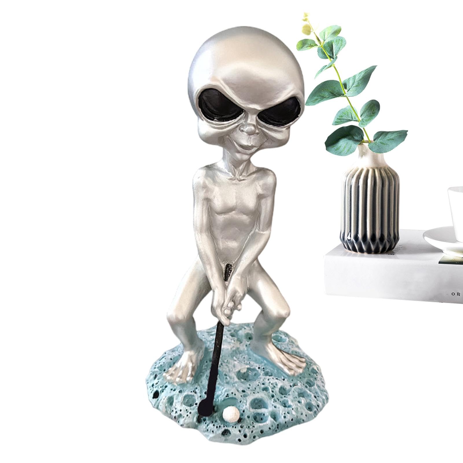 Home Office Figurine Alien Resin Statue Ornament, Alien Garden ...