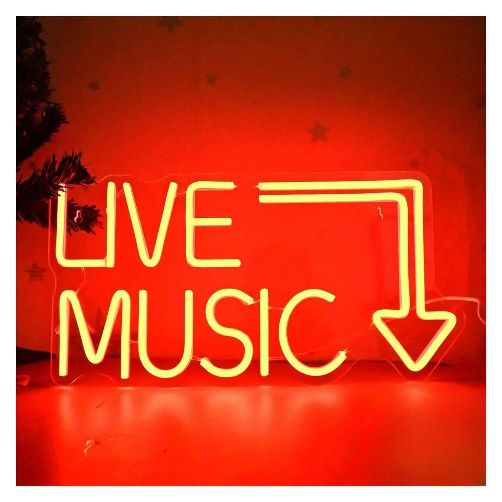 LEMST Sign Lamp Live Music Neon,Nightclub, Bar Or Bedroom, Music Festival Wall Decoration 26x40.2cm