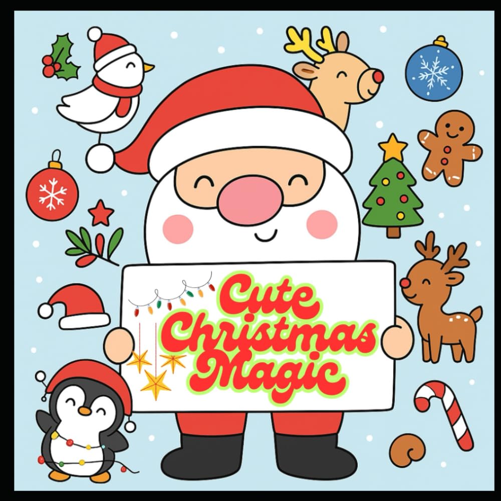 Santa’s Coloring Wonderland, Adorable Christmas Scenes for Kids to Color: Cute Christmas Magic Santa and Friends Holiday Coloring Book