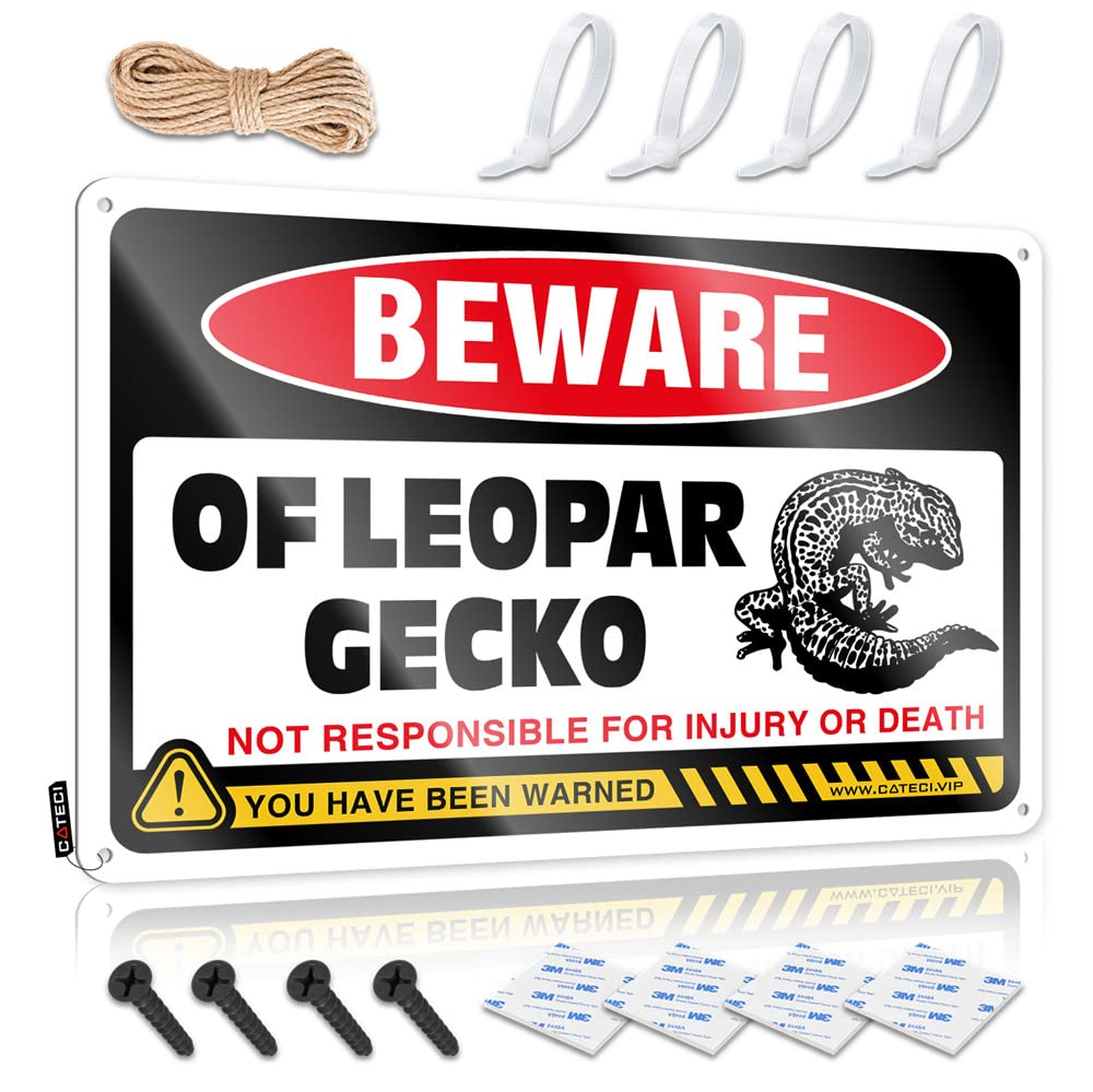 Mwfkkaddb Men's One Color Tinsign Decor Beware Of Leopard Gecko Sign Bar Sign Metal Tin Sign Metal(30X40cm)