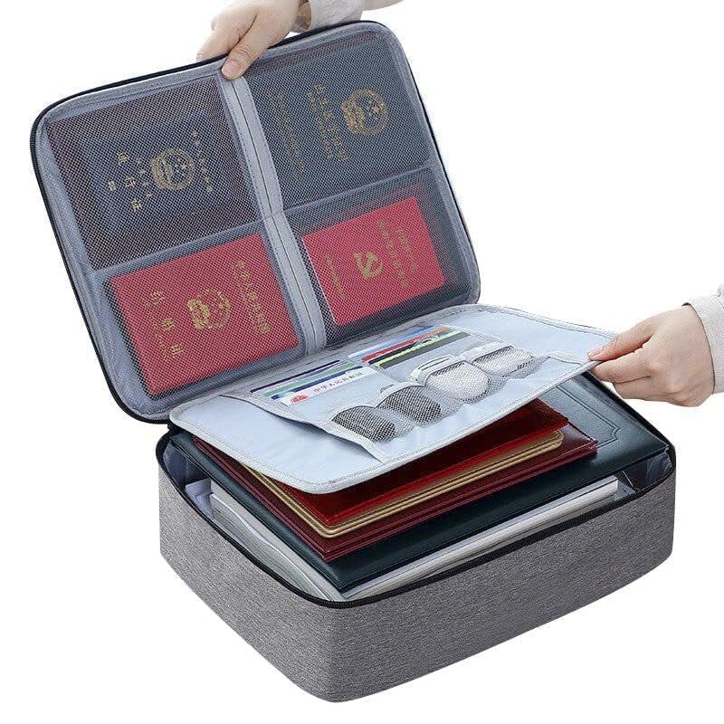 POXEFLIP Document Organiser Bag with Zipper Handle and Number Lock for Safety,Important certificates Storage case for Office Travel Men Women-picture-15
