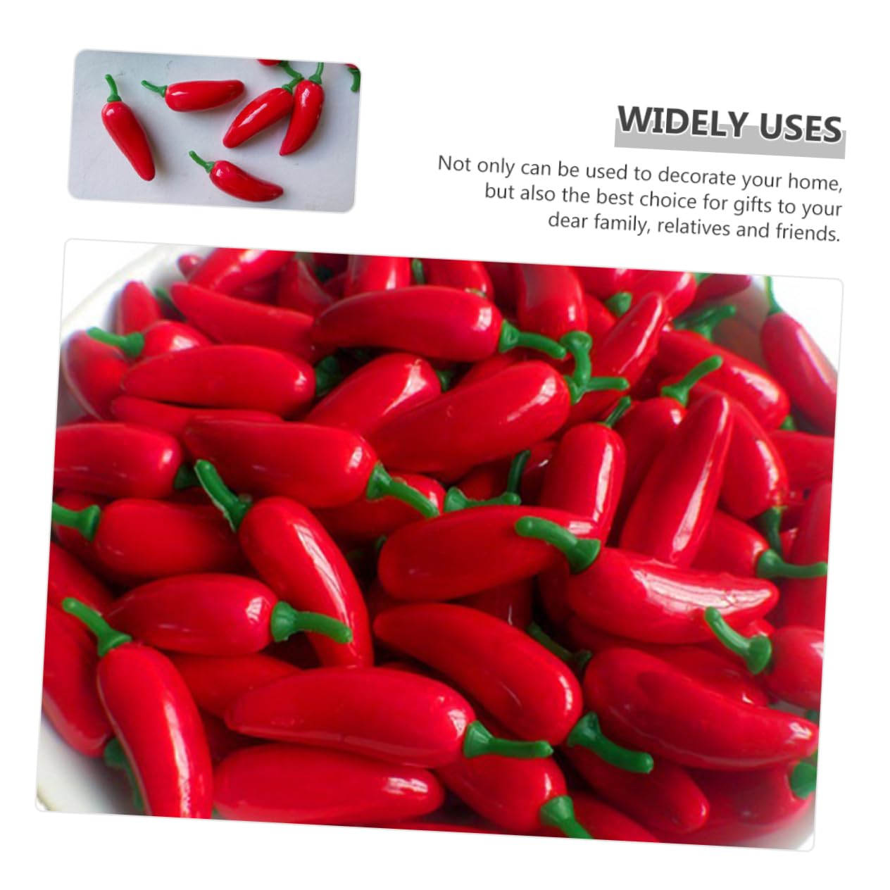 MAGICLULU 4 Set Artificiale Caldo Piccolo Peperoncino Peperoni Finti Mini Peperoncini Piccanti Finti Falso Chili Impostore Minuscolo Finto Rosso Schiuma 100 Pezzi*4