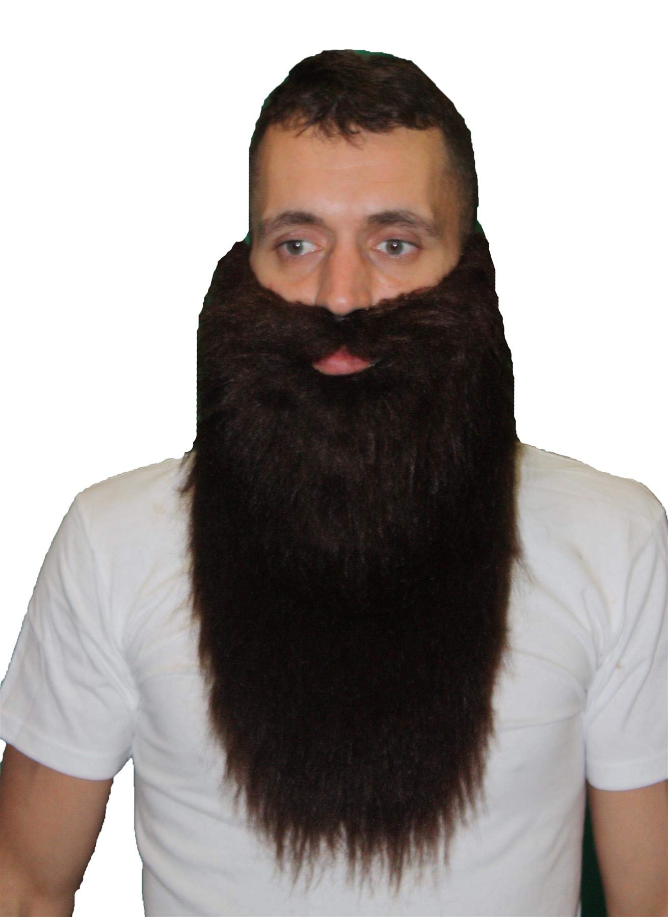 Adults 16" Length Faux Fur Beard Pirate Dwarf Dwarven Viking Fancy Dress Costume Accessory [Brown]