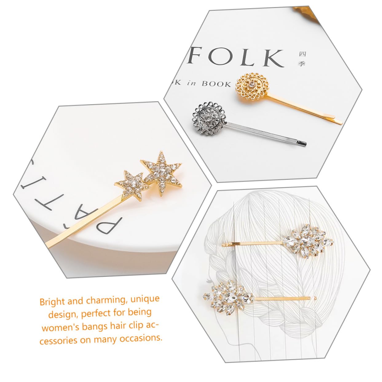 FRCOLOR 20pezzi Fermagli Per Con Strass Accessori Eleganti Per Ragazze e Donne Perfetti Per Matrimoni e Cerimonie