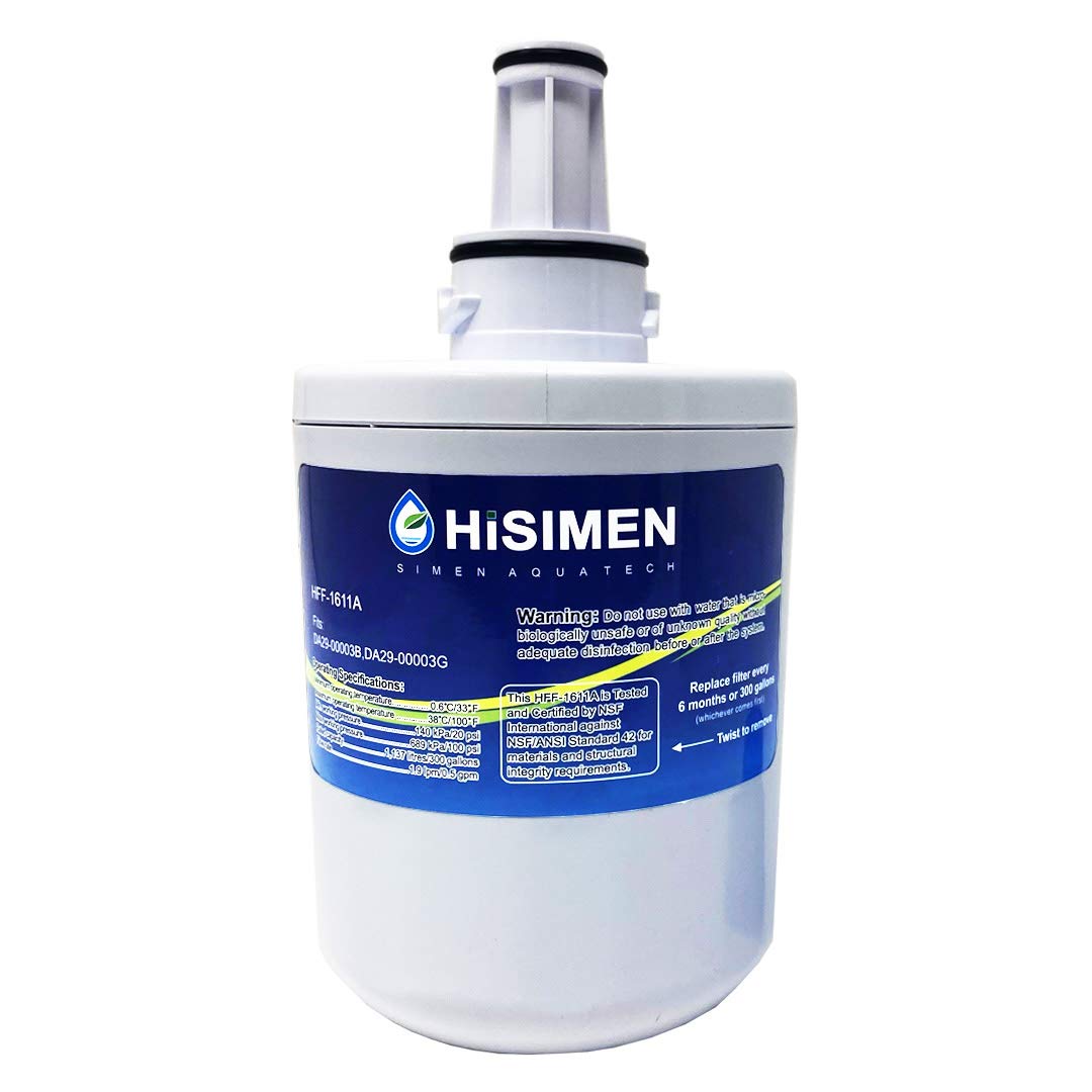 HiSimen – DA29-00003G Replacement Refrigerator Water Filter, NSF 42 Certified, Compatible with Samsung DA29-00003G, DA29-00003B, DA29-00003A, Aqua-Pure Plus, HAFCU1