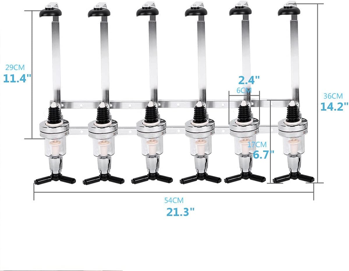 6 Bottles Bar Wine Holder Shots Stand Machine Wall Bracket Wall Mounted Wine Liquor Drinks Dispenser Bar Beer Soda 3 Bottles (Color : 3 Bottles Set) (6 Bottles Set)