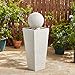 Glitzhome Outdoor Water Fountain with LED Light, Modern Oversized Sphere Pedestal Water Fountain with Submersible Pump, Modern Geometric Outdoor Fountains for Garden Patio Porch, 40.25