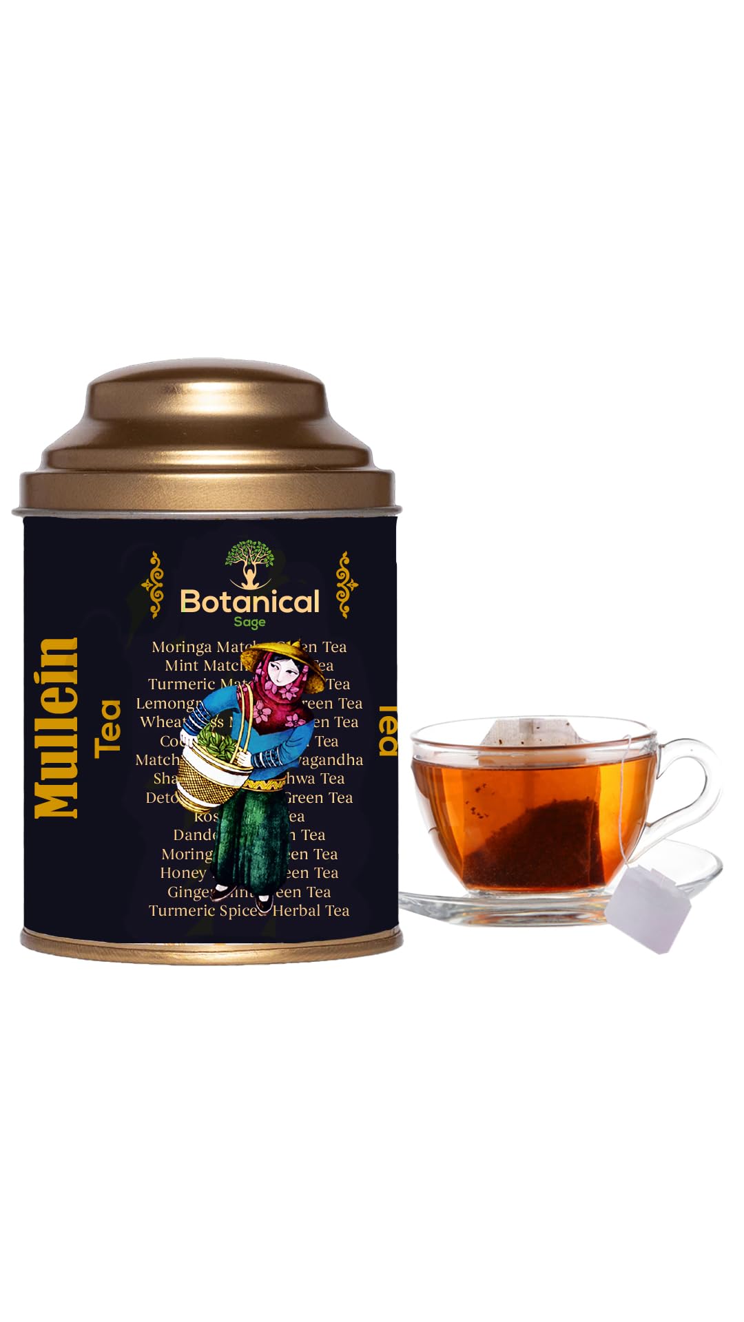 Botanical Sage- Mullein Tea 30 Pyramid Tea Bags | 30 days pack Tea Cut Loose Leaves For Lungs Detox | Selected | Luxury Tea (B0CMXPVDZV) Amazon Price History, Amazon Price Tracker