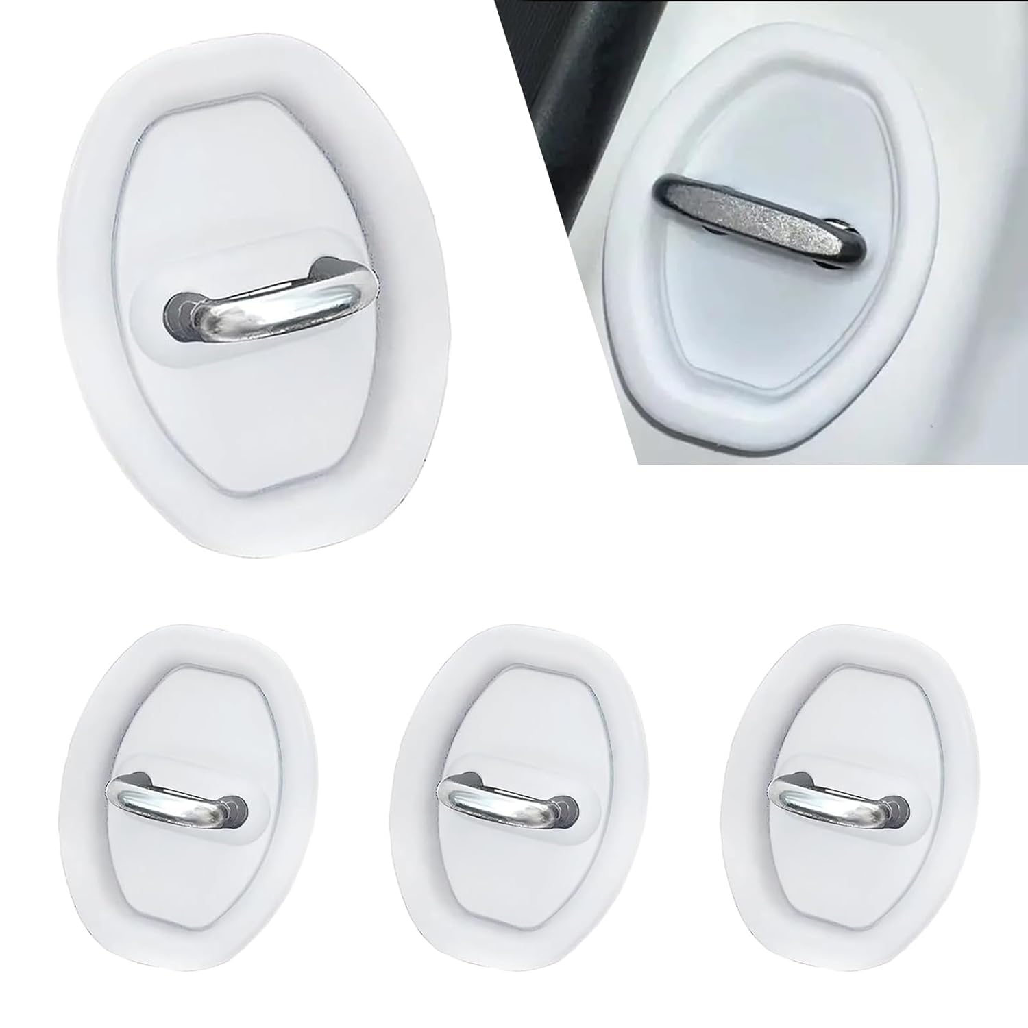4 PCS Car Door Silicone Latch Protective Covers 3 5 x 2 8 Rustproof Shock Absorption Auto Door