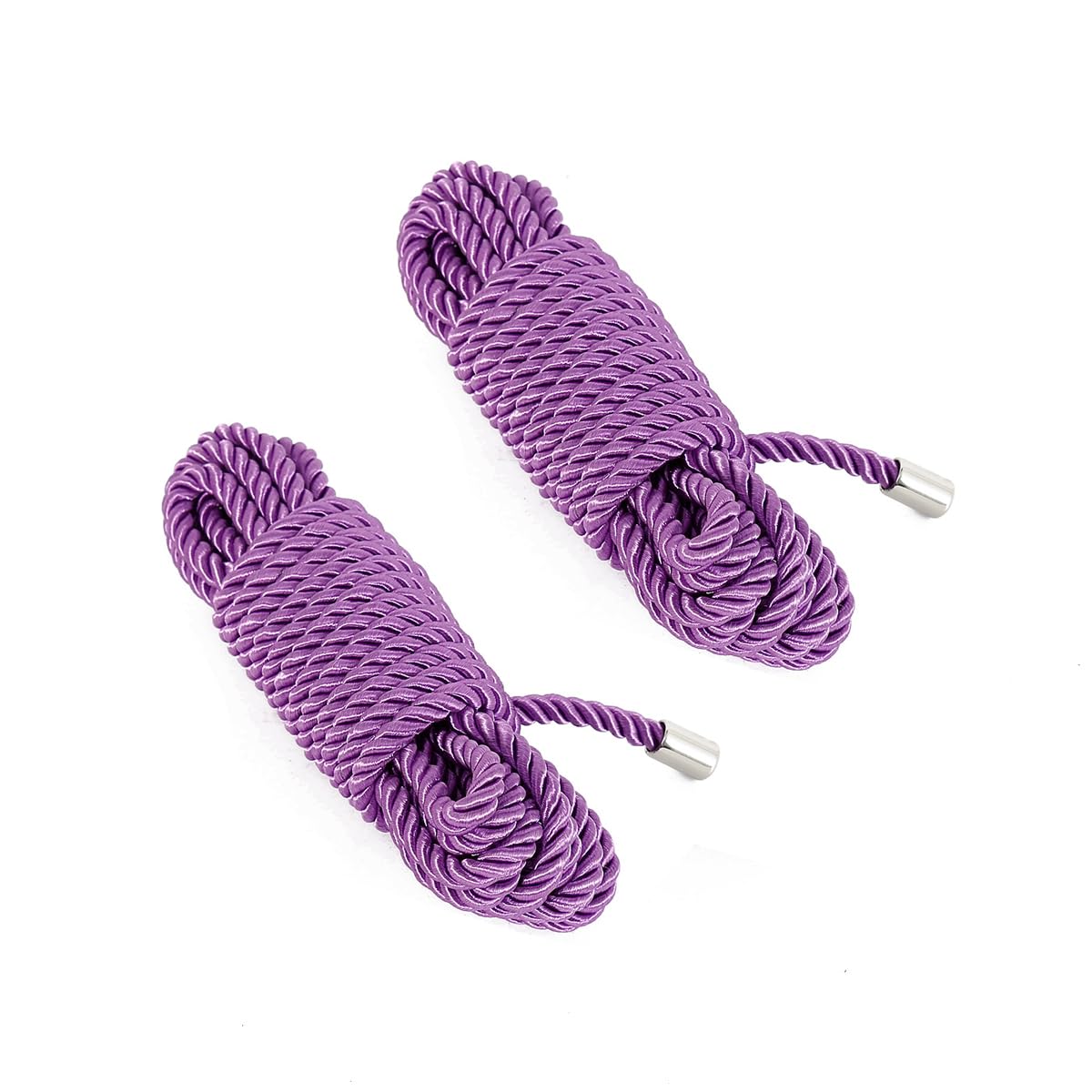 Soft Silk Rope, 2-Pack Skin Friendly Twisted Trim Rope Nylon Twisted Cord, Braided Twisted Silk Ropes for Decorative Twisted Satin Shiny Cord Rope (Purple, 5m/16.4ft)