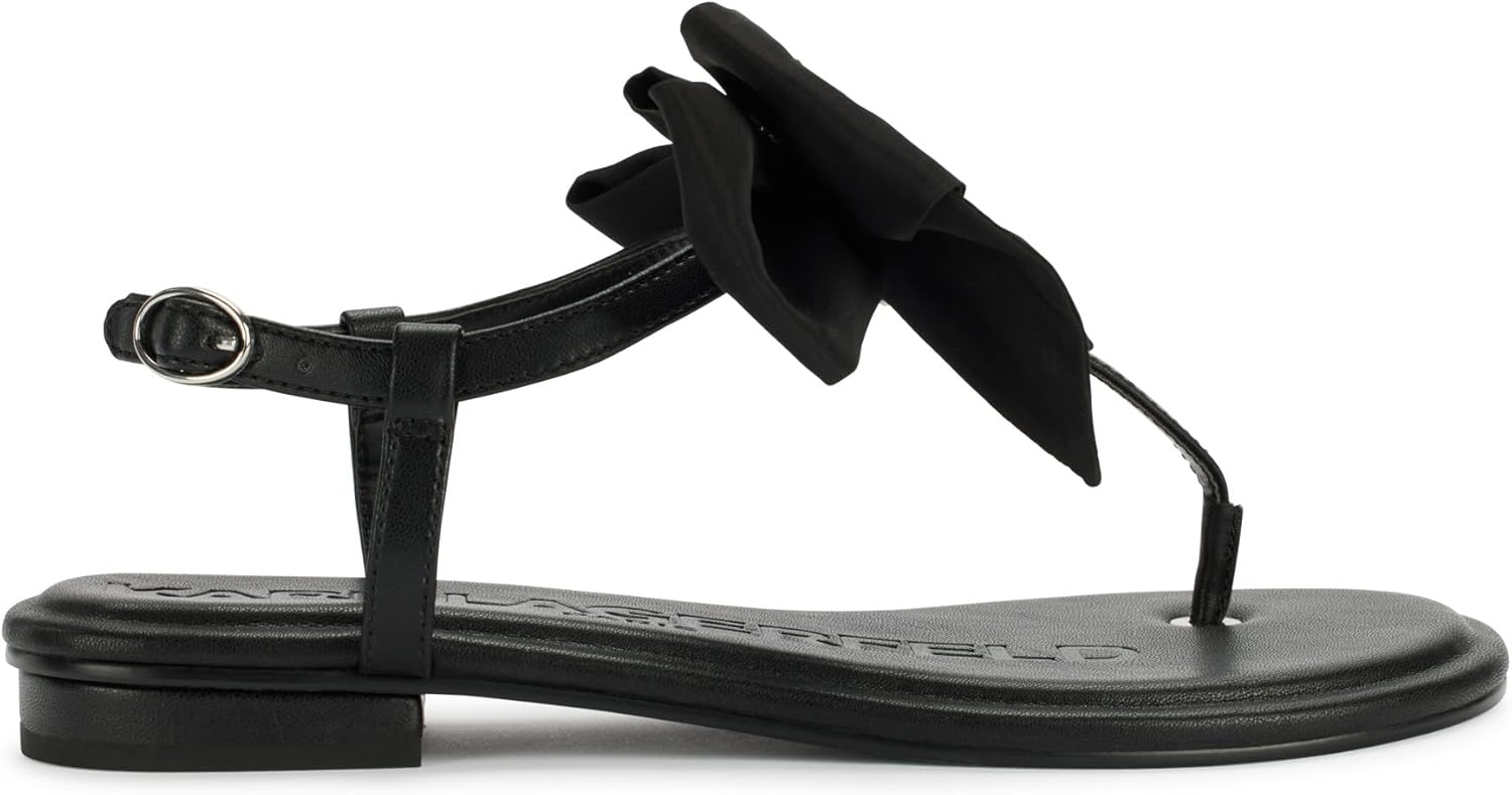 KARL LAGERFELD Women's Cristi Studded Bow Thong Flip Flop Sandal