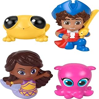 Fisher-Price Santiago of the Seas Pirate Bath Squirters Toys with Santiago Kiko Lorelai & Cecilia for Preschool Kids Ages 3+ Years