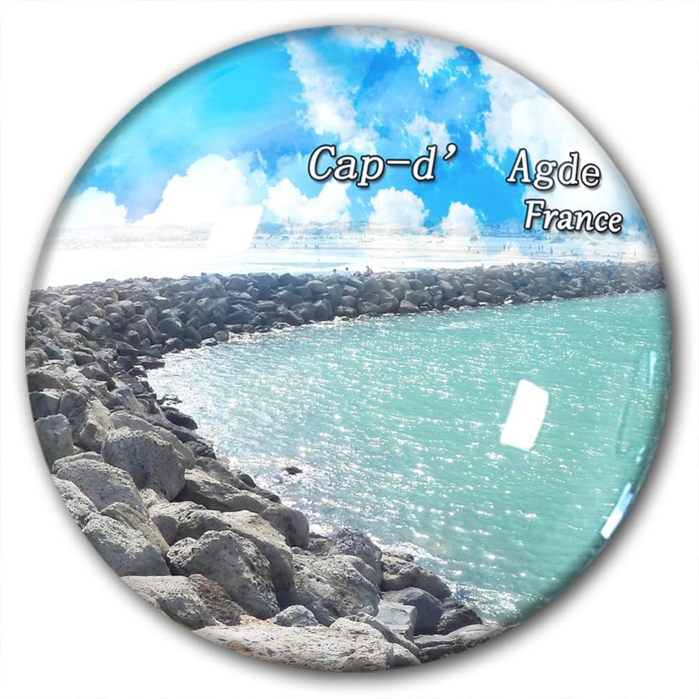 France Cap-d'Agde Fridge Magnet Refrigerator Stickers Decorative Magnet Travel Souvenir Glass