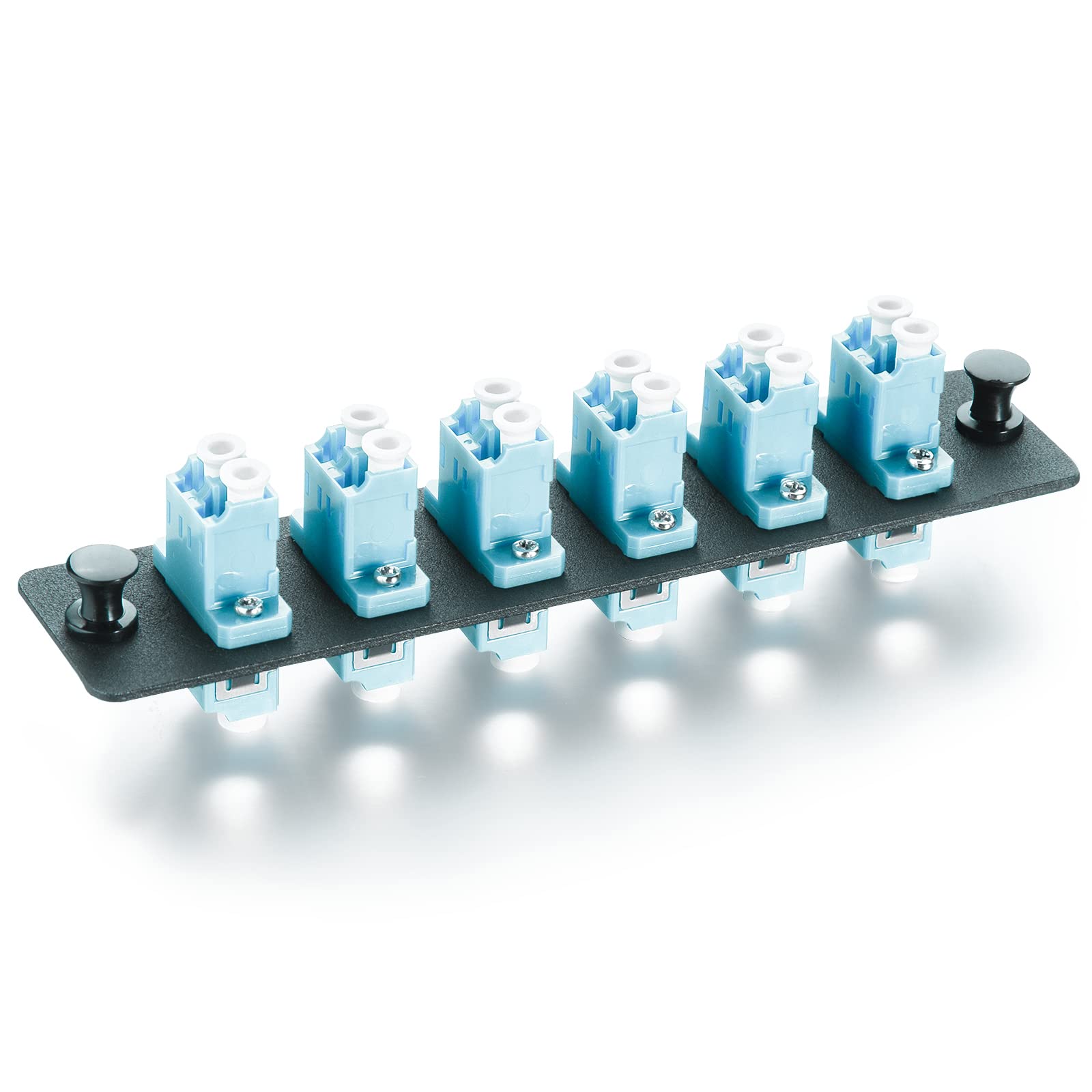 4PCS LGX Fiber Patch Panels - Loaded With 6 Duplex LC Adapters (12 Ports), OM3 Multimode, Steel Plate