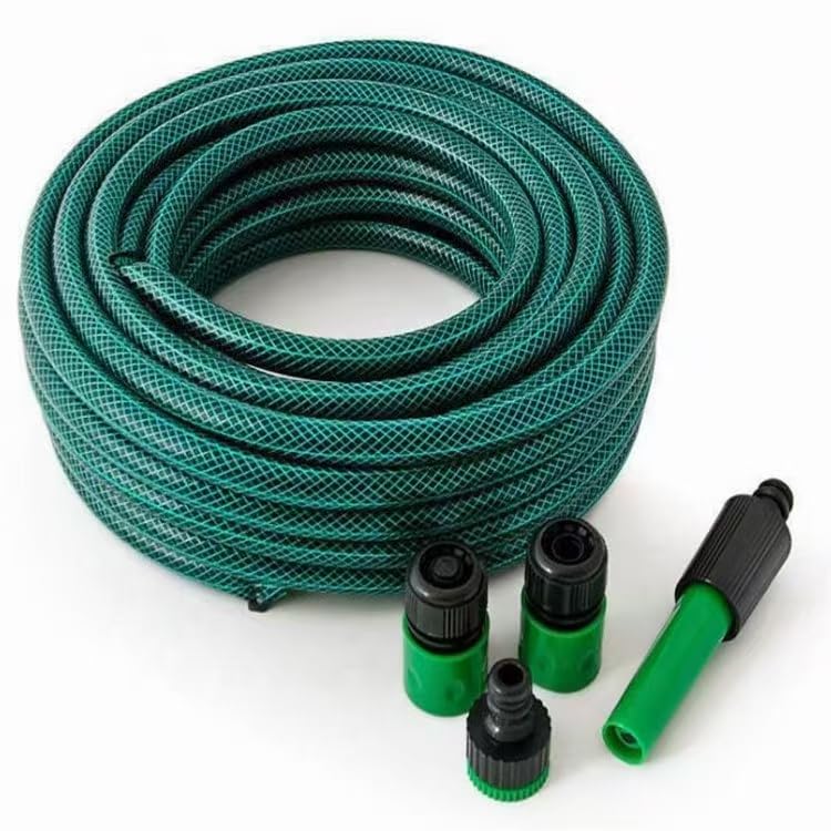 WESEN Garden Hose 5m/10m/15m/20m/30m/50m 5m Garden Hose Pipe with Spray Nozzle and Fittings 1/2 Diameter No Leaking&Kink Durable Water Hose for Garden/Gardening/Car/Washing (Green 5M)