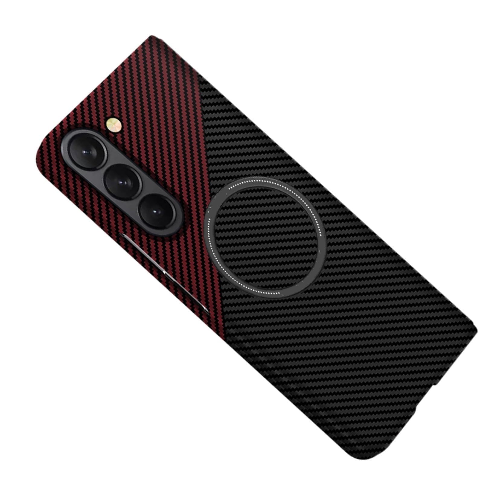 Carbon Fiber Case Compatible with Samsung Galaxy Z Fold 6 5G Compatible with Magnetic Slim Carbon Fiber Cover Scratch-Resistant Case Aramid Fiber