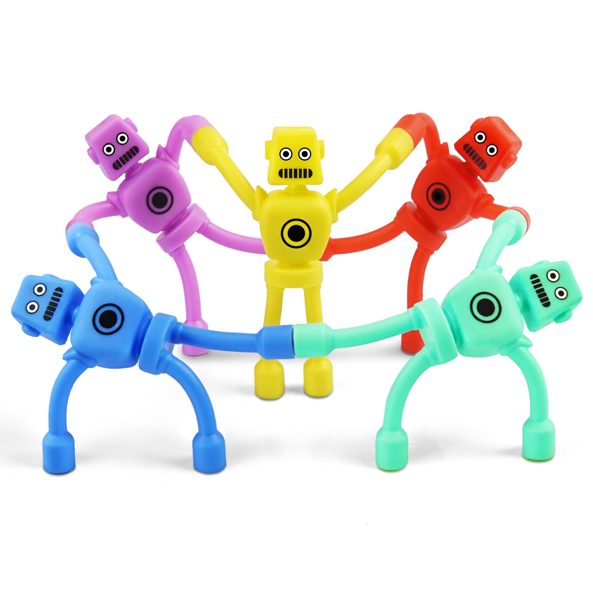 Magnetic Robot Men Travel Toys for Toddlers Kid Boy 5PC Airplane Road Trip Car Travel Activities Essential Cool Fridge Magnet Fidget for Classroom Autism Sensory ADHD Gift for Boy 3 4 5 6 7 8 Year Old