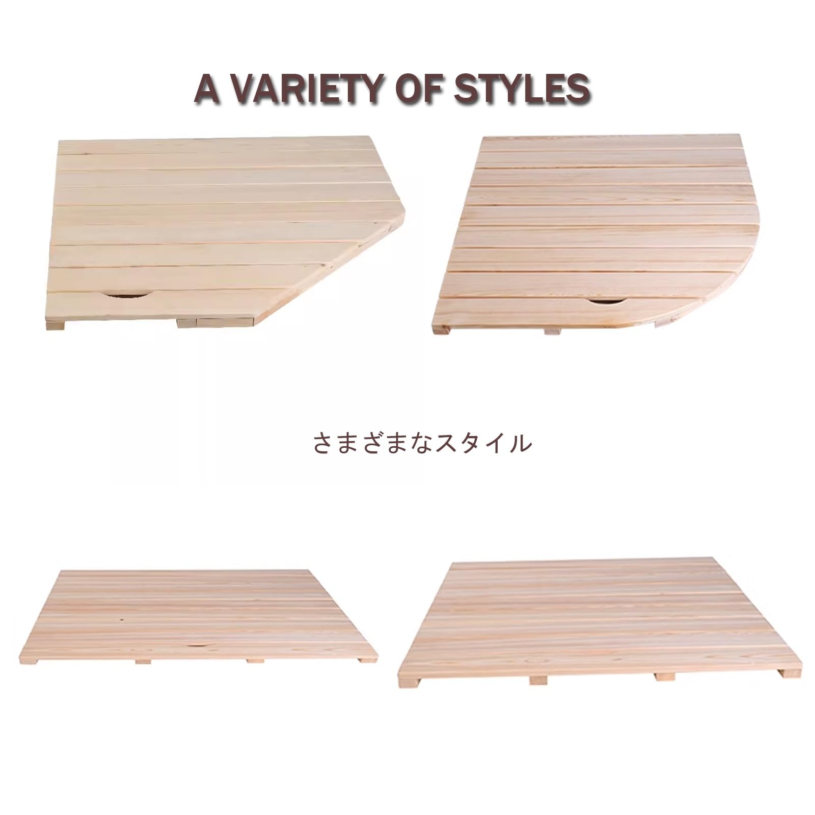 Pedana legno doccia，Pedana Doccia Legno，tappetino doccia in bambù，Pedana doccia antiscivolo, 3.8 cm di spessore,per Bagno, Doccia Esterna, Sauna, Spa, Cucina(W80xL80cm/W31xL31in)
