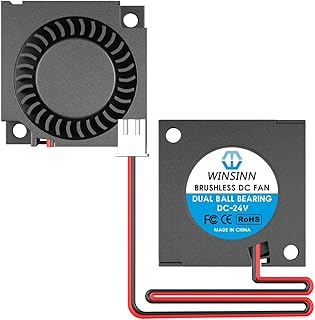 WINSINN 30mm Blower Fan 24V, Micro 24 Volt Fans Blower 3010 Dual Ball Bearing, 30mmx10mm 2PIN (Pack of 2Pcs)