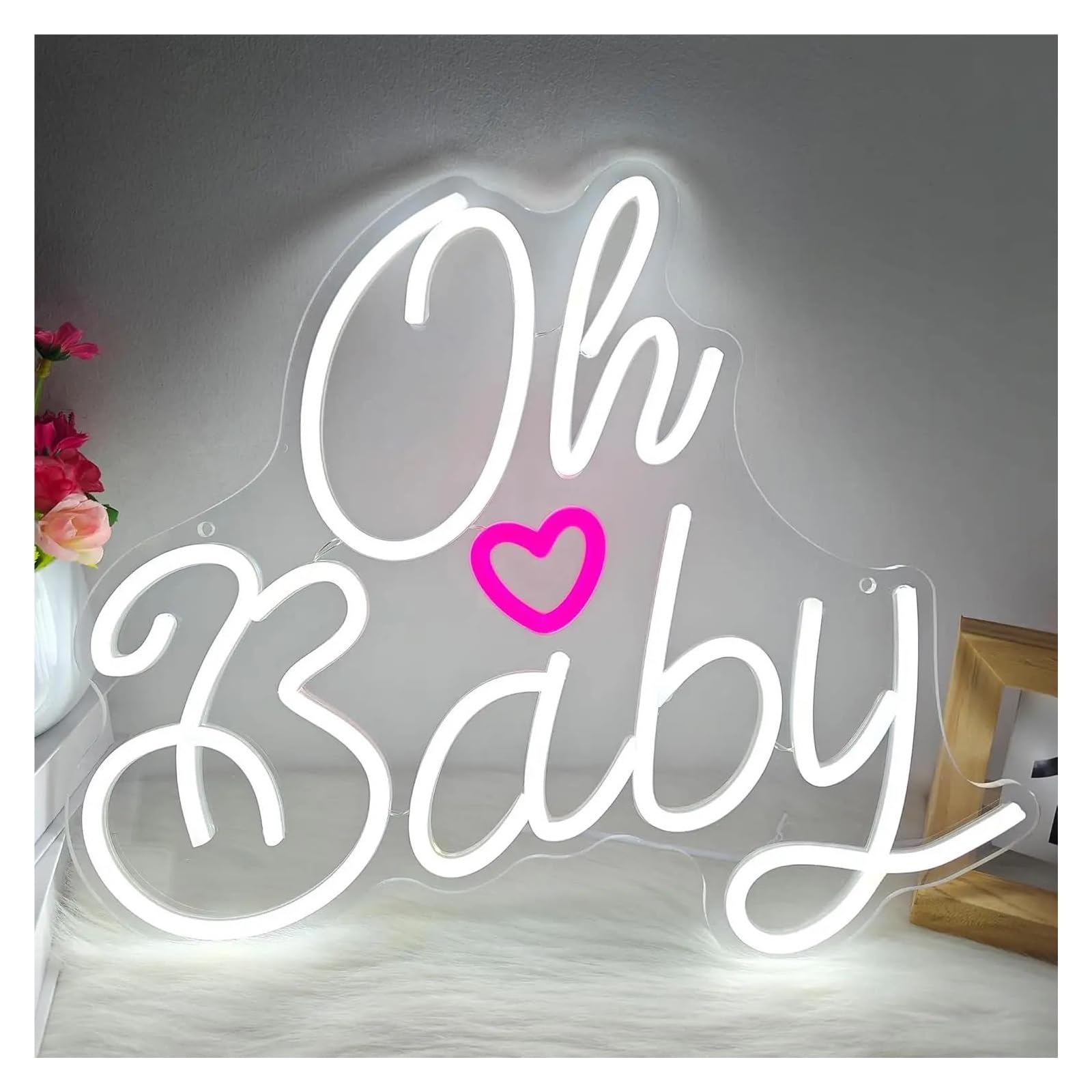 Shouxi B Sign Lamp Oh Aby Neon Sign Led Light Dimmable Us For Edroom Wedding Aby Shower Irthday Party Wall Decor 30Cmx36.6cm