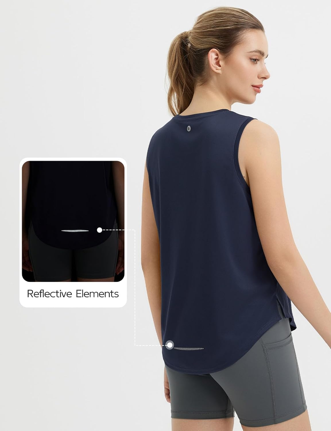 baleaf Women's Sleeveless Workout Tops Athletic Racerback Tank Top High Neck Yoga Running Shirts Loose Fit Gym Tennis - Image 2