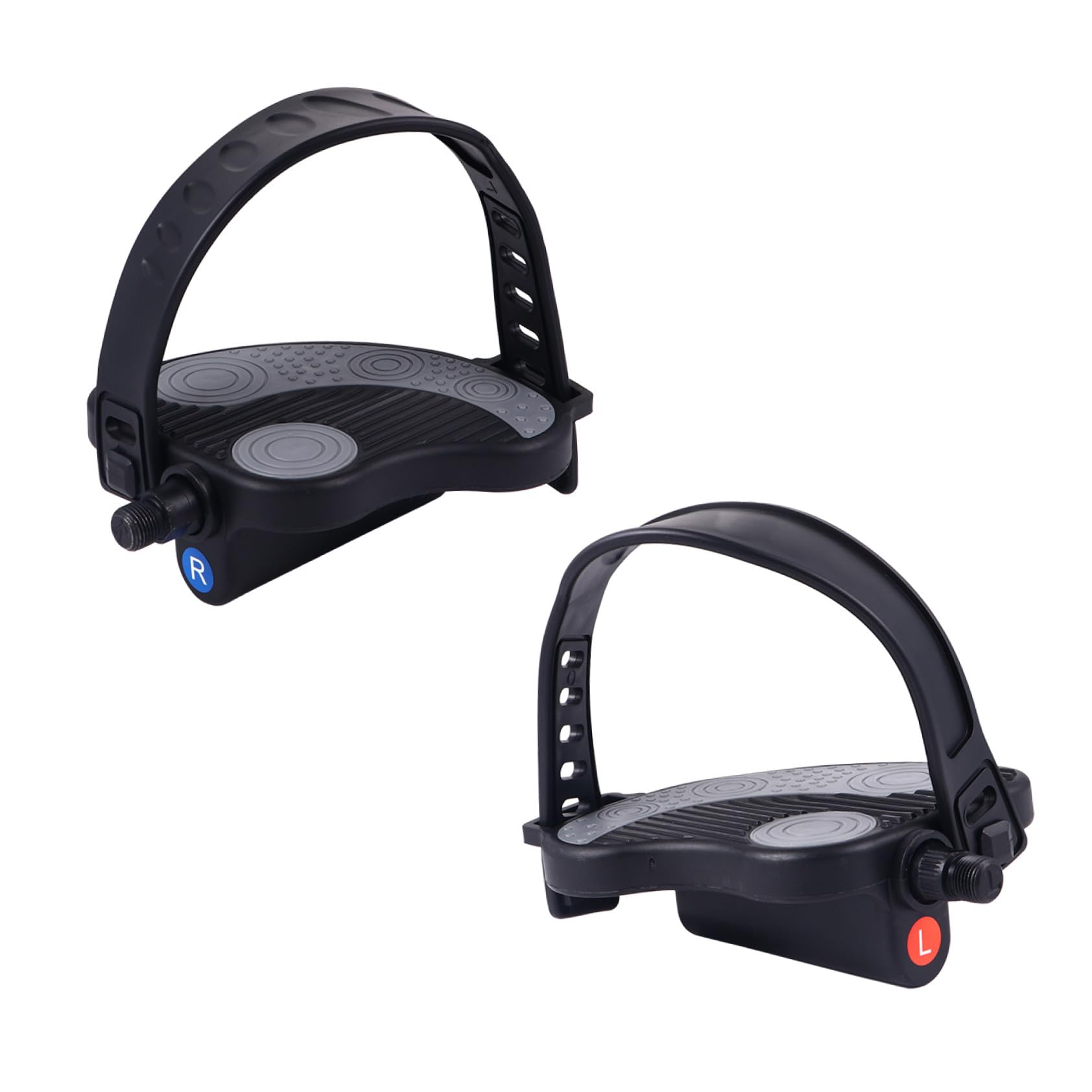 1 Paar Fahrradpedale Schwarz 9/16 Zoll Kunststoff mit Riemen