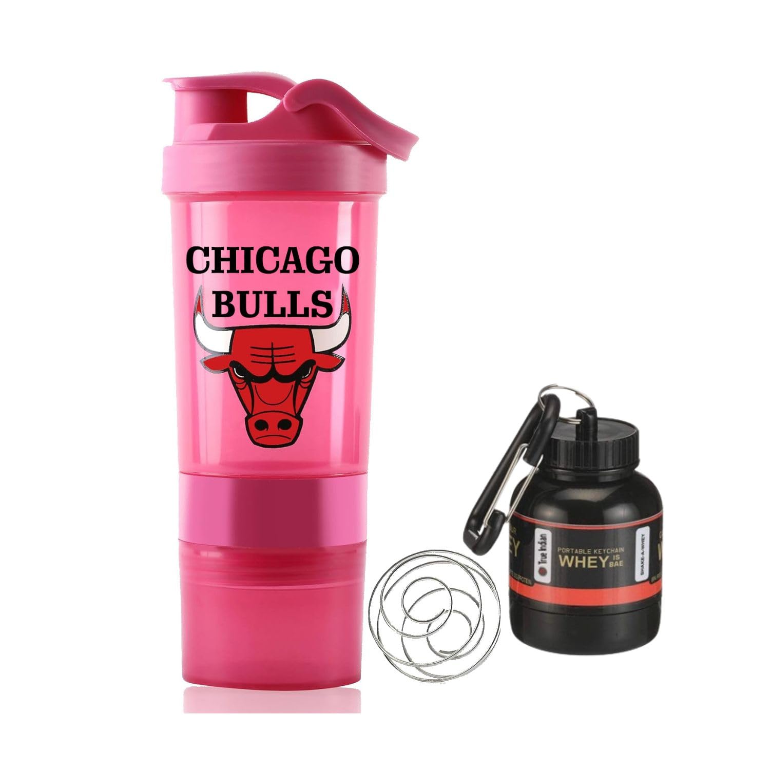 Gym Shaker Bottle Shaker for protein shake, gym shaker bottle shaker bottles With Whey Gym Container |gym protein shaker bottle | Gym Water Bottle- 500ml & Gym Container 30 ml (Pink)-picture-52